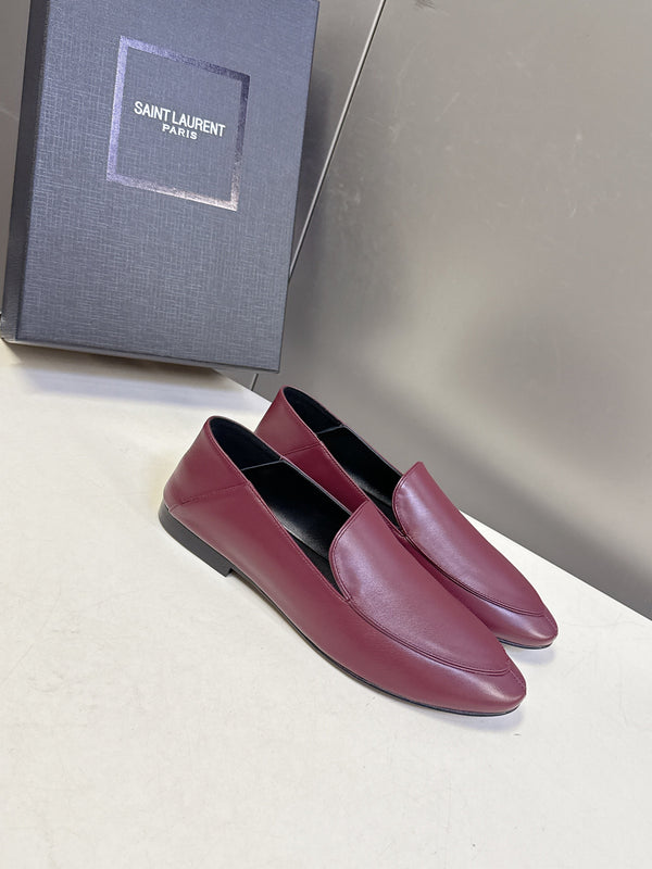YSL 26s Loafer Burgundy Glossy Leather 635588