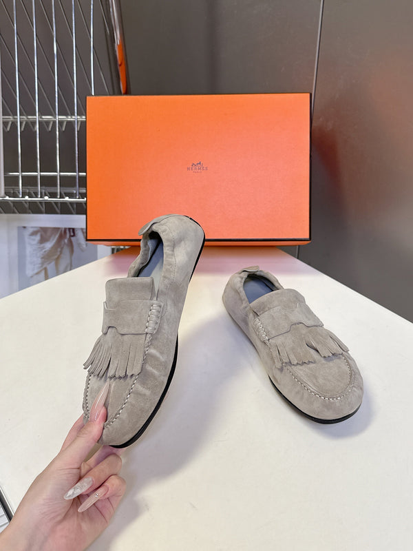HM 26S Nod Loafers 1.5cm Grey Suede 113814