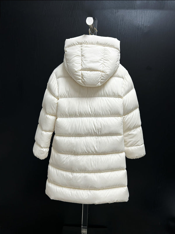 Moncler 2025 Caille Manteau Long en Duvet Laine Blanche