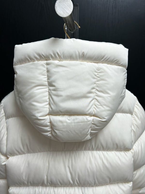 Moncler 2025 Caille Manteau Long en Duvet Laine Blanche