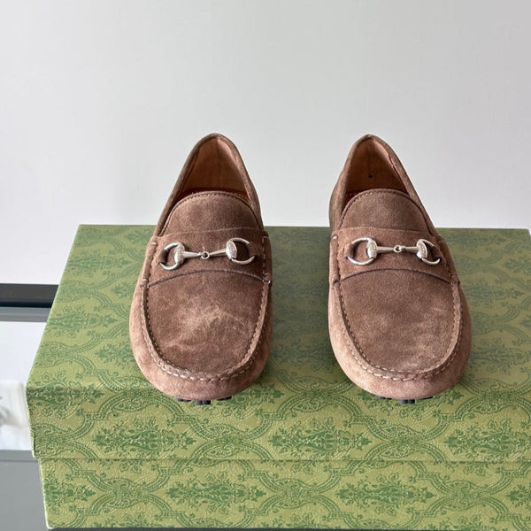 GG Men's Horsebit Loafer Dark Brown Suede 543474