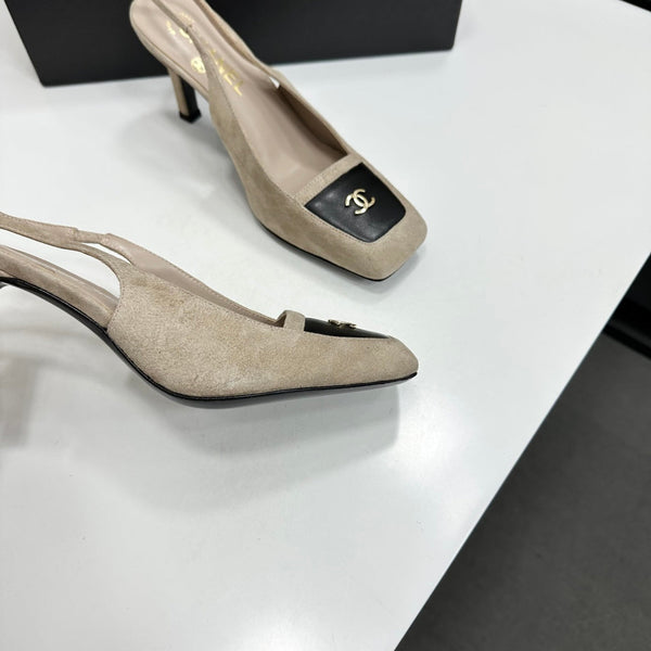 CC Block Slingback Black Khahi Suede 743246