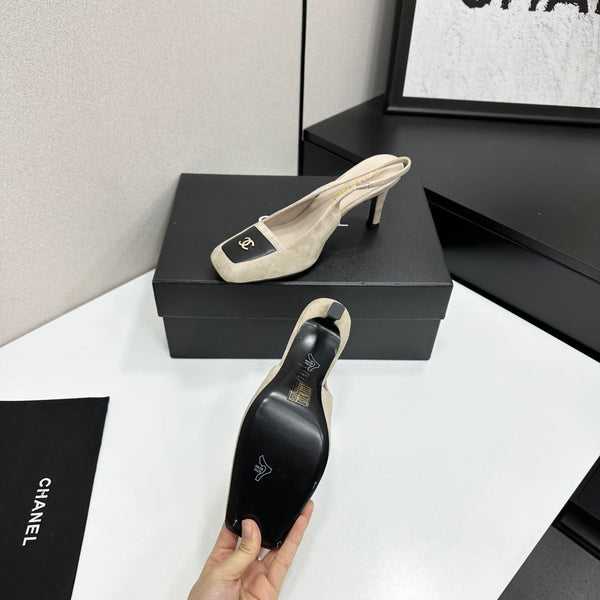 CC Block Slingback Black Khahi Suede 743246