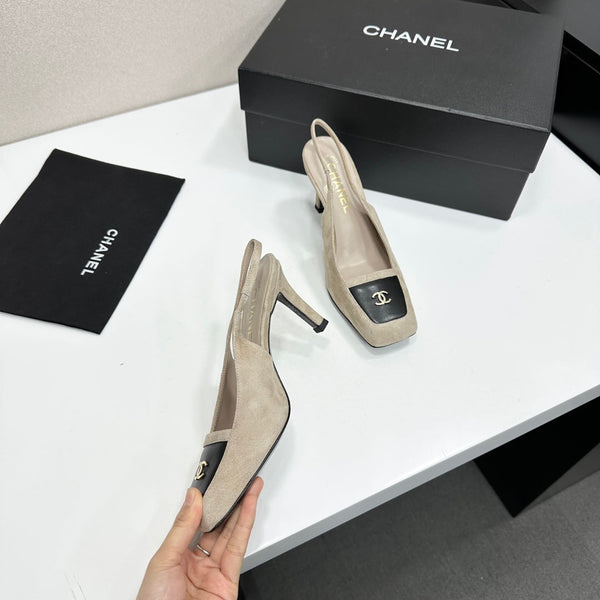 CC Block Slingback Black Khahi Suede 743246