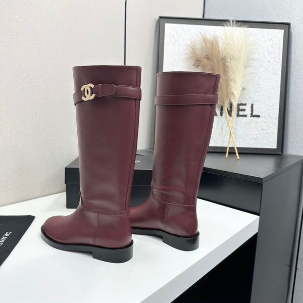 CC FW 2026 Long Flat Boot Burgundy Cowhide 925679