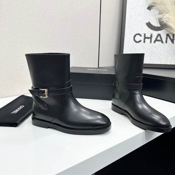 CC 26S Buckle Botines 3cm Black Leather 109271