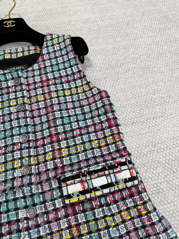 CC 25 Plaid Dress Multicolor Cotton