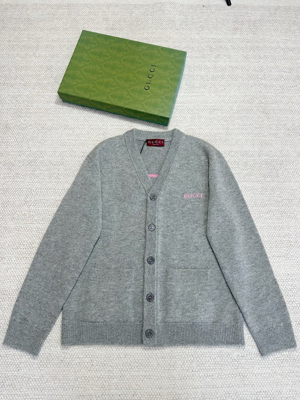 Gucci 2025 Cardigan With Intarsia Gray Wool Cashmere