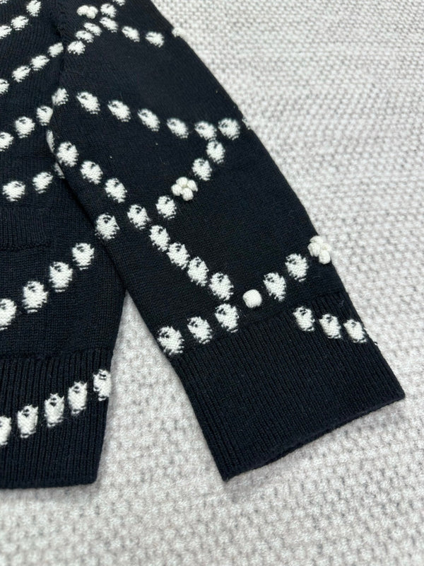 Cardigan 25 perles en cachemire noir