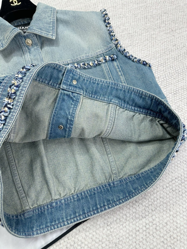 CC 25 Gilet en jean Coton bleu