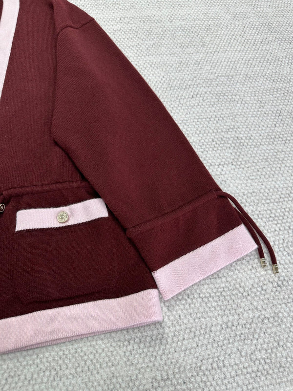 CC 25 Cardigan cachemire rouge