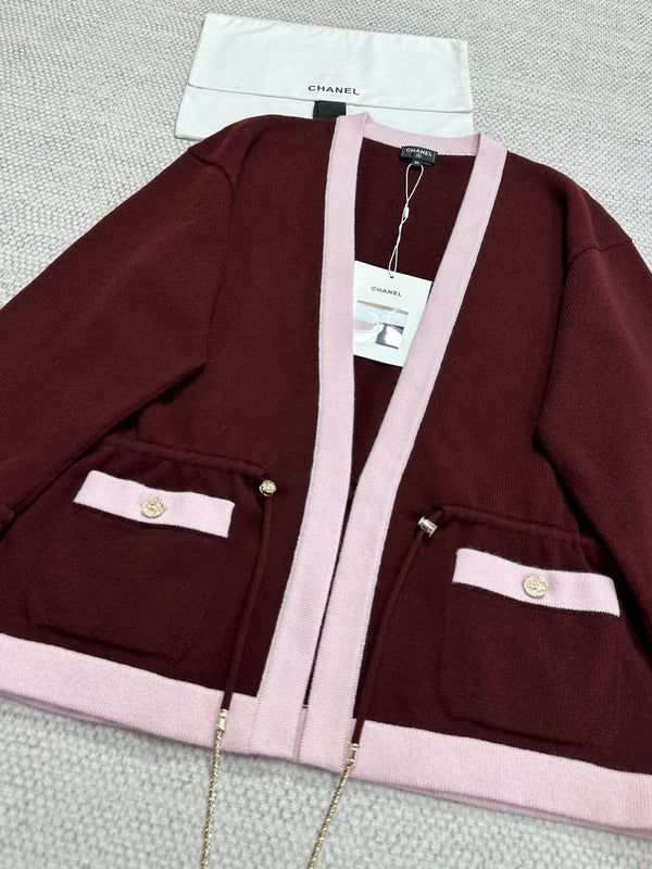 CC 25 Cardigan cachemire rouge