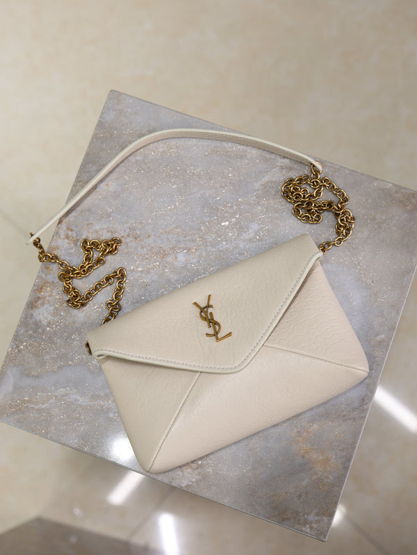 Borsa Calypso 19cm in pelle di elefante bianca