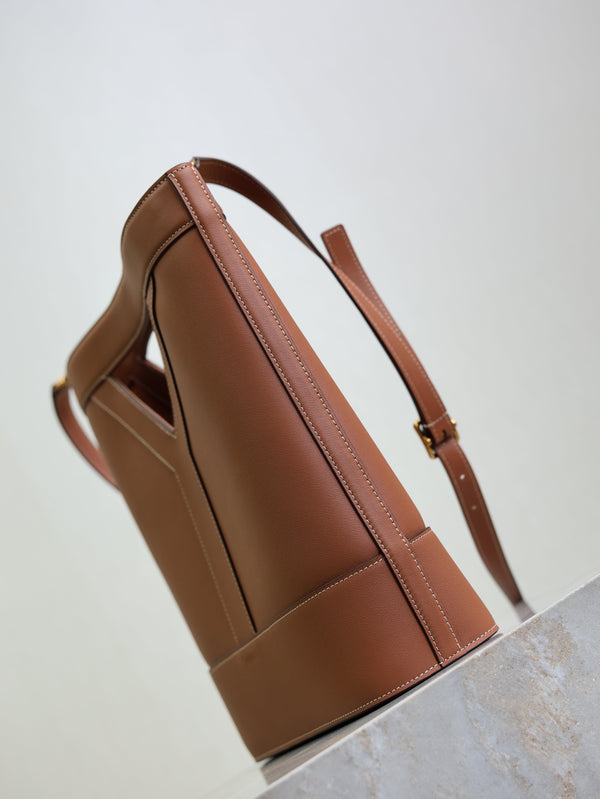 Y Small Bucket 23cm Caramel Leather