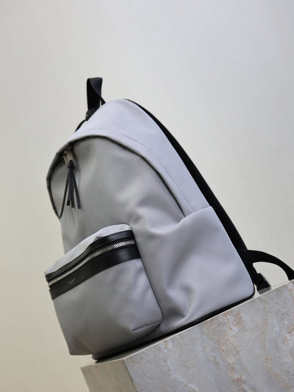 City Backpacks Light Gray Cowhide Cotton