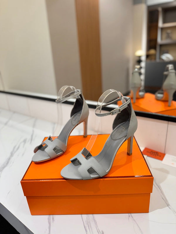 HM Joy Heeled Sandals Gray Cowhide 294898