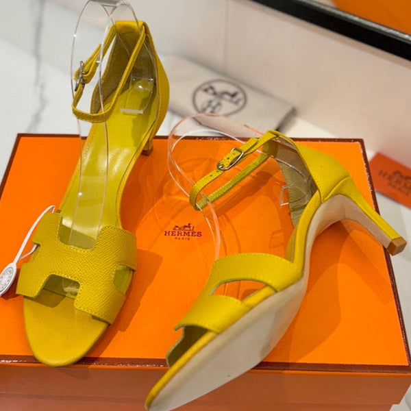 HM Joy 65mm Heeled Sandals Yellow Cowhide 294906
