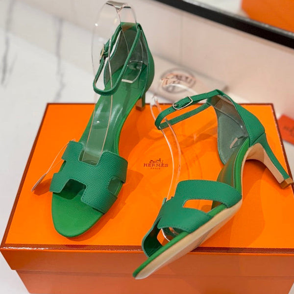 HM Joy 65mm Heeled Sandals Green Cowhide 294910