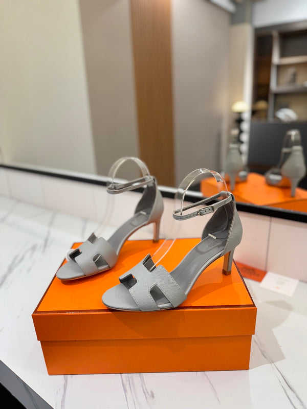 HM Joy 65mm Heeled Sandals Gray Cowhide 294912