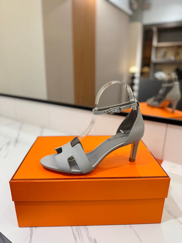 HM Joy 65mm Heeled Sandals Gray Cowhide 294912