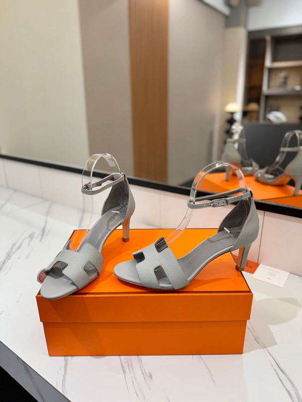 HM Joy 65mm Heeled Sandals Gray Cowhide 294912