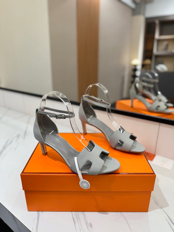 HM Joy 65mm Heeled Sandals Gray Cowhide 294912