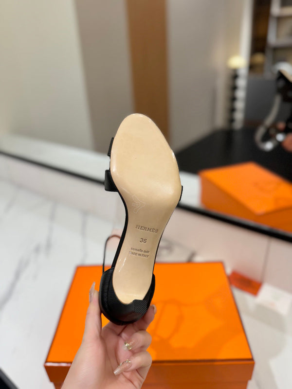 HM Joy 65mm Heeled Sandals Black Cowhide 294914