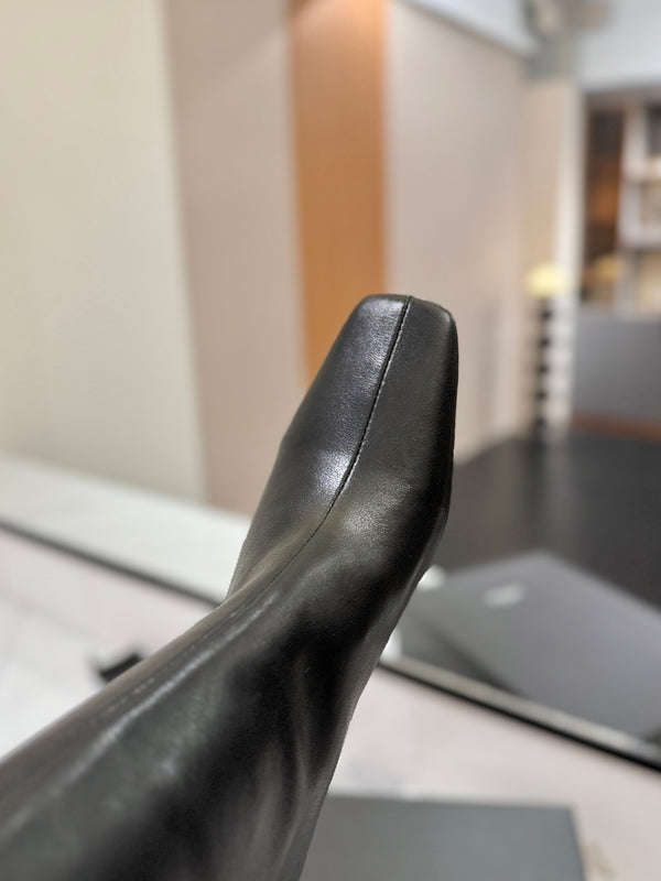 YSL 25 Over-the-Knee Martin Boot Black Calfskin 520782