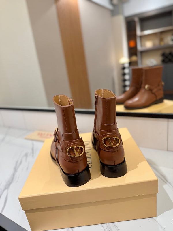 Valentino 2025 Bottes Pattie Cuir de veau marron 560749
