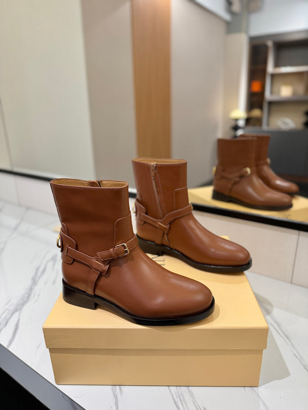 Valentino 2025 Bottes Pattie Cuir de veau marron 560749