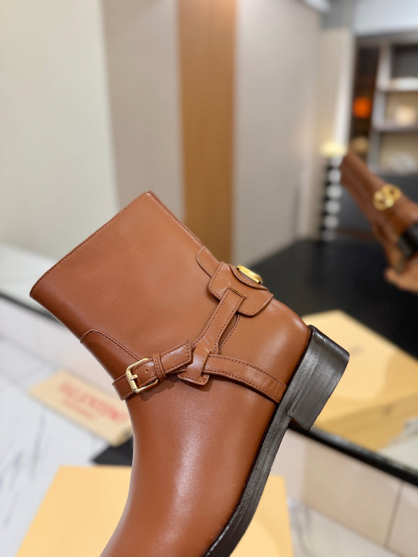 Valentino 2025 Bottes Pattie Cuir de veau marron 560749