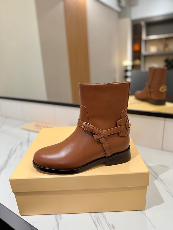 Valentino 2025 Bottes Pattie Cuir de veau marron 560749