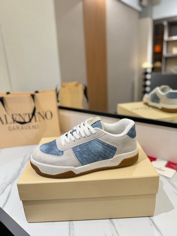 VT 25S Baskets décontractées Gris Clair Bleu Daim Peau de vache 560752