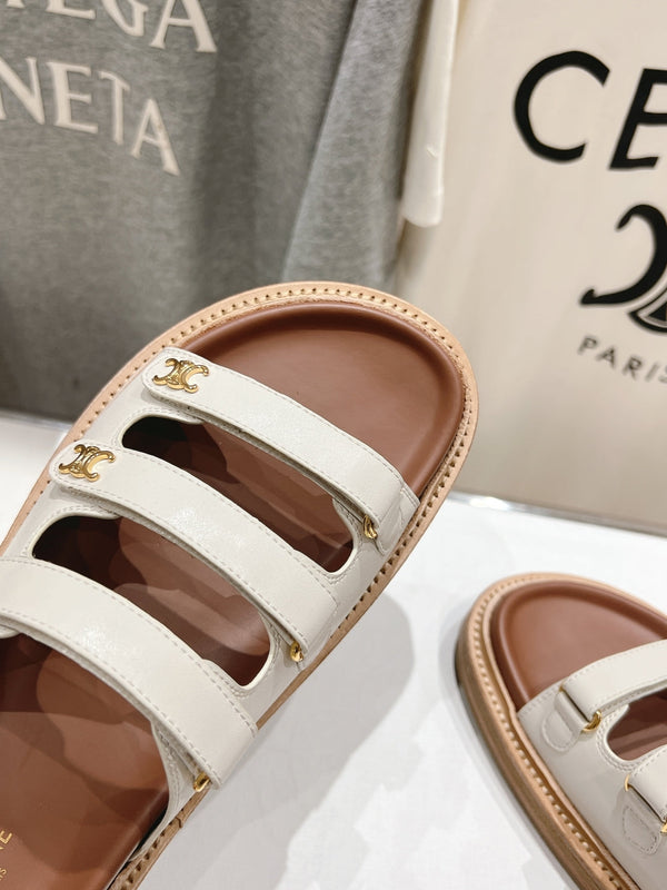CELINE Dad Sandal Mule White Cowhide 236752