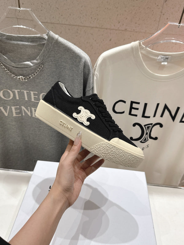 CELINE 25C Trainer Sneaker Black Canvas 236762