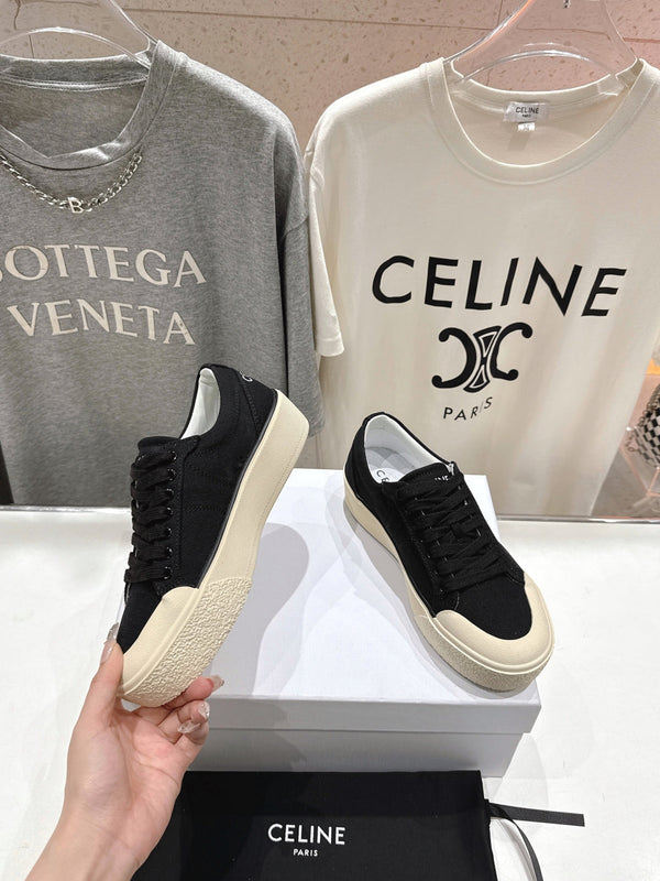 CELINE 25C Trainer Sneaker Black Canvas 236762