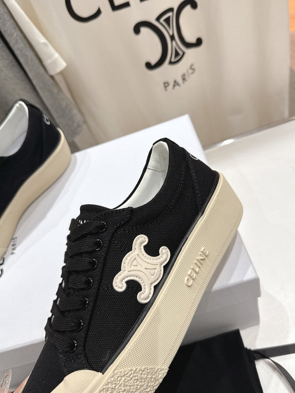 CELINE 25C Trainer Sneaker Black Canvas 236762