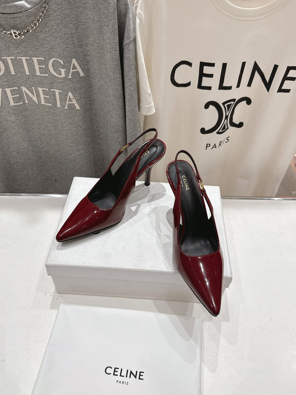 Celine 25C Slingback Pump Red Patent Leather 236770