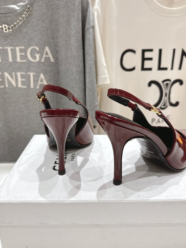 Celine 25C Slingback Pump Red Patent Leather 236770
