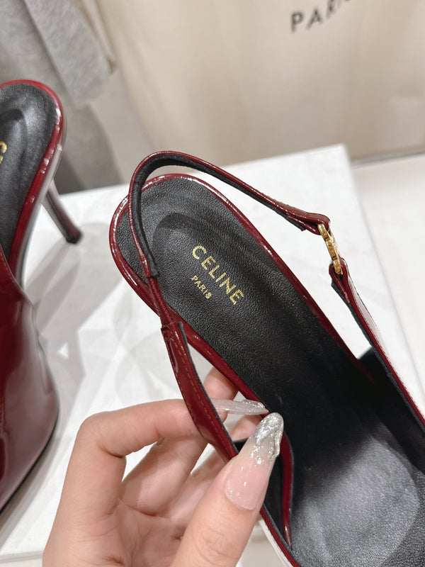 Celine 25C Slingback Pump Red Patent Leather 236770