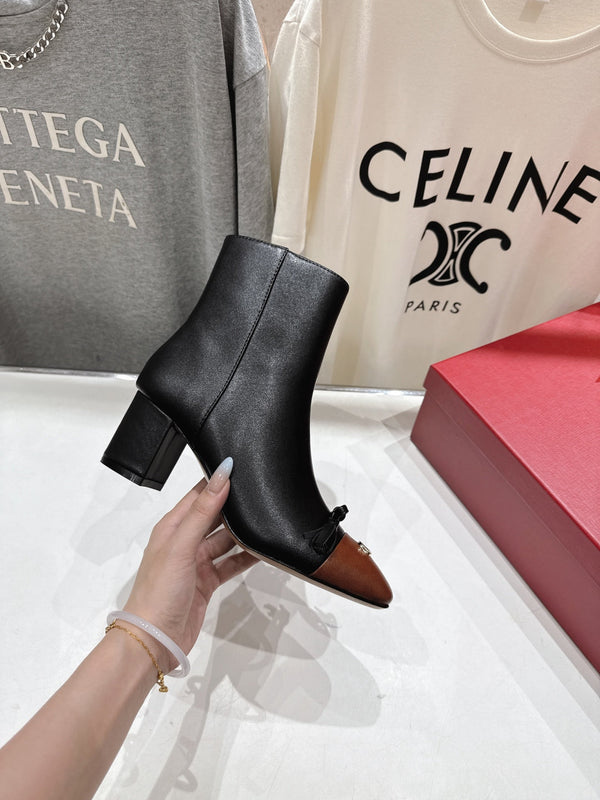 VT Short Boot Black Brown Calfskin 174419