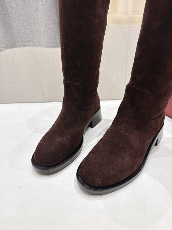 VT long boots chocolate brown suede 174425