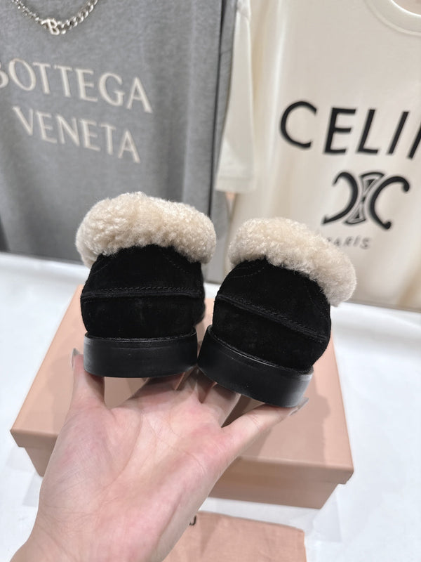 MiuMiu 25 Fur Loafer Black mix Beige Suede 535598