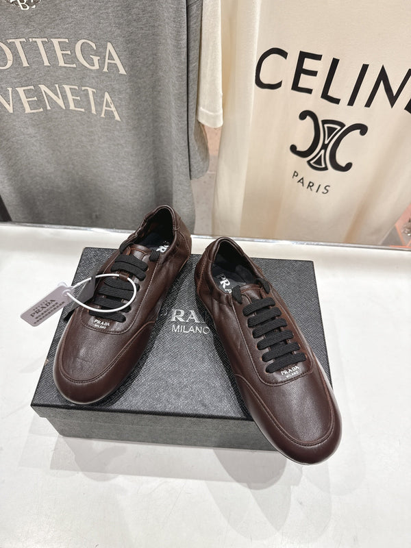 Prada 25s Sneakers Dark Brown Sheepskin 535498
