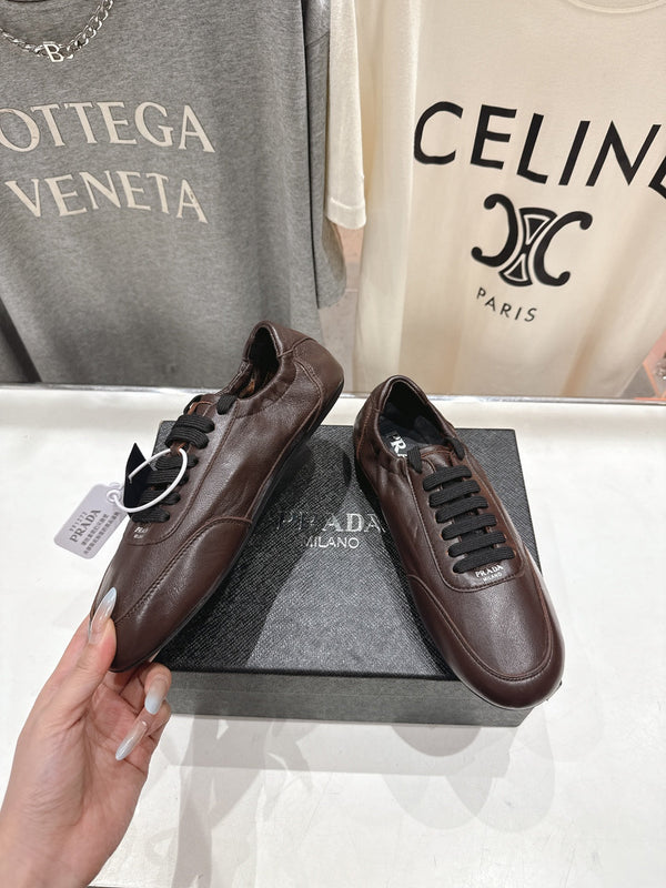 Prada 25s Sneakers Dark Brown Sheepskin 535498