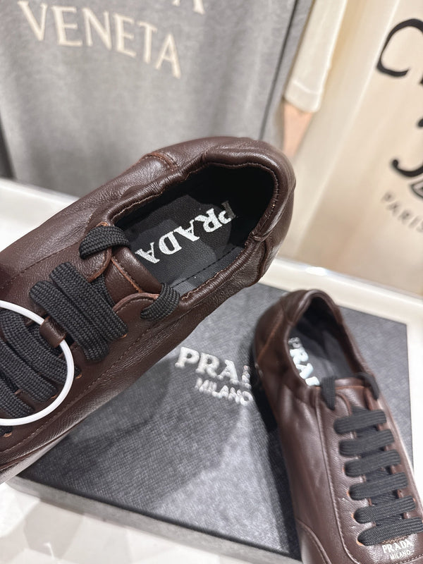 Prada 25s Sneakers Dark Brown Sheepskin 535498