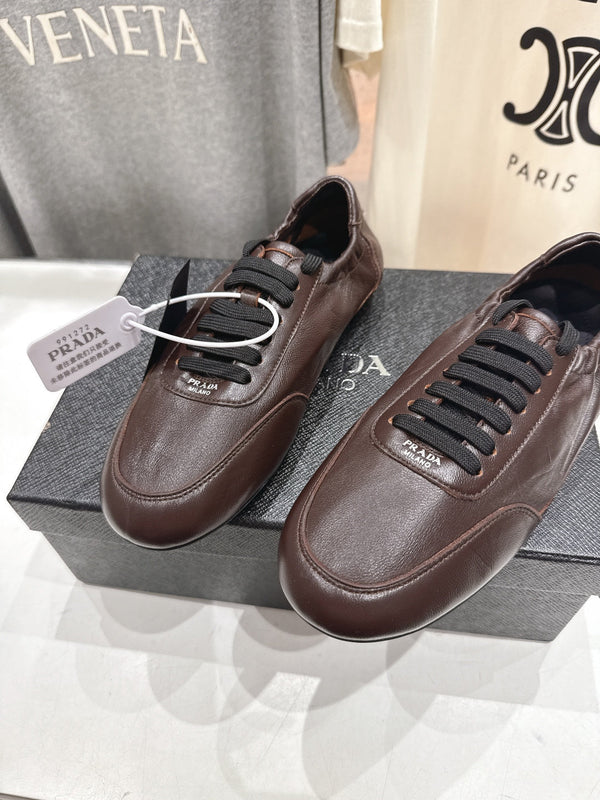 Prada 25s Sneakers Dark Brown Sheepskin 535498
