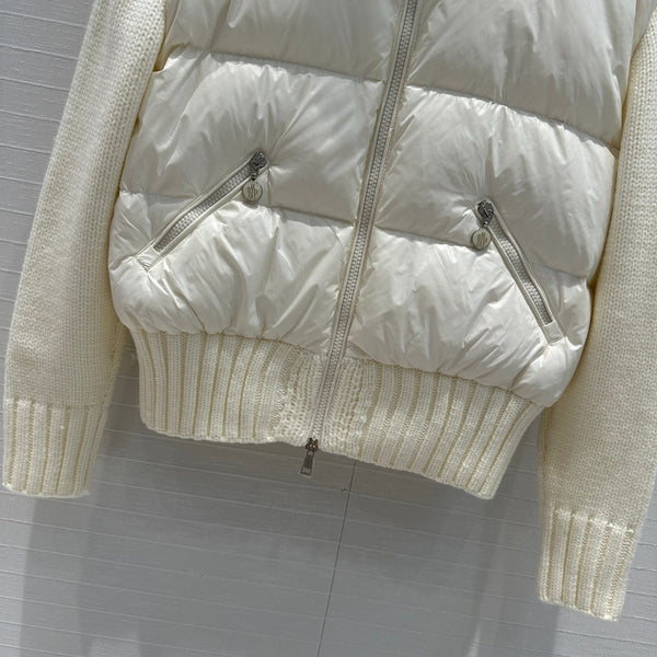 Moncler 25 Jacket White Polyester Mix Wool