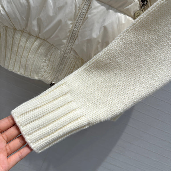 Moncler 25 Jacket White Polyester Mix Wool