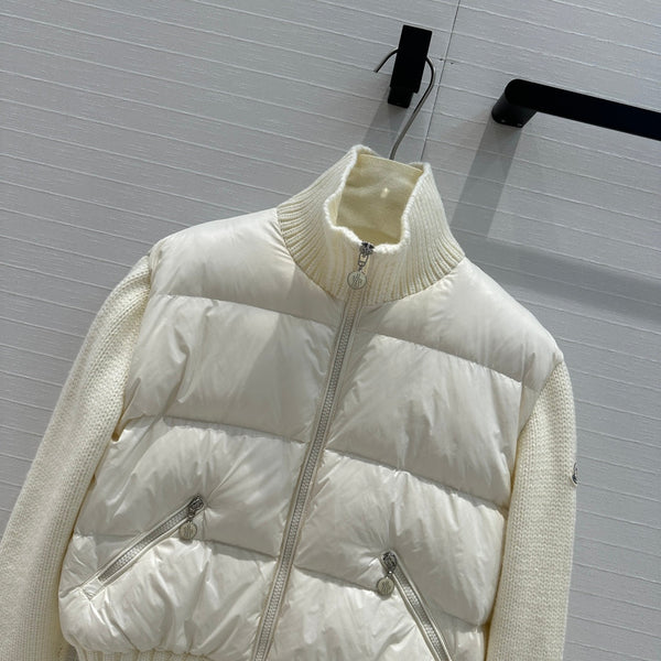 Moncler 25 Jacket White Polyester Mix Wool